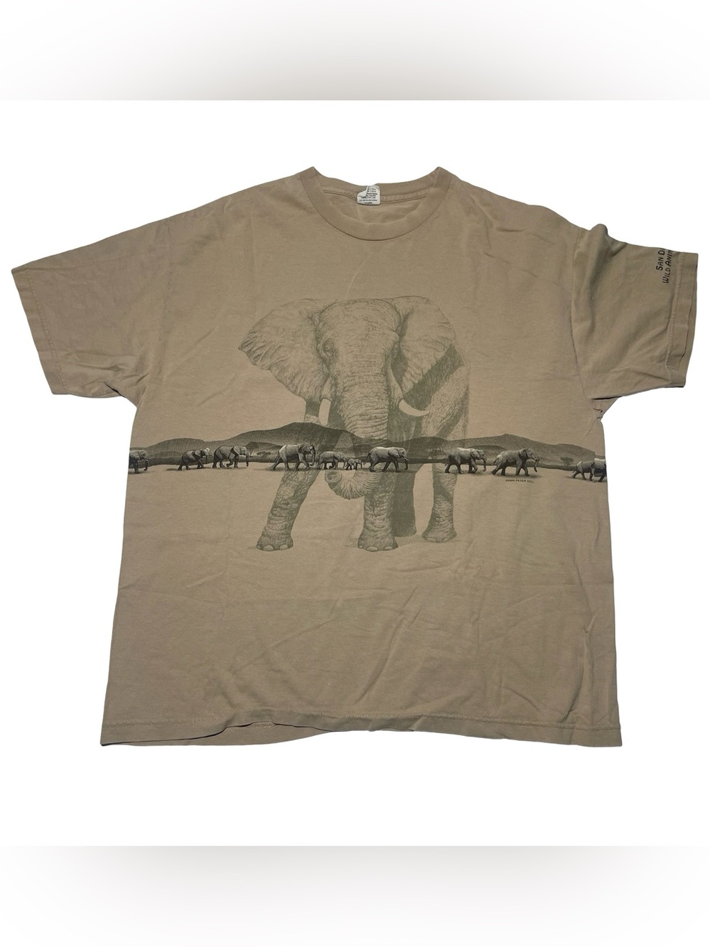 Vintage San Diego Wild Animal Park Elephant T Shirt Beige Men’s XL 2000 Kull